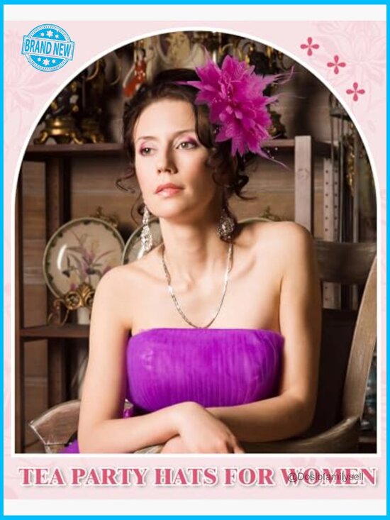 6pcs Feather Pearl Veil Fascinators Tea Party Hats Vintage Derby Race Day